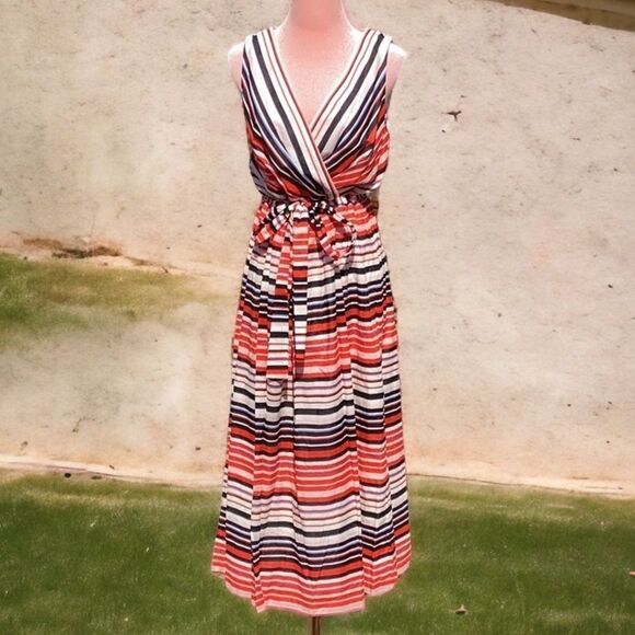 TOMMY HILFIGER NWT WOMENS SIZE 8 STRIPED DRESS SLEEVELESS - Picture 2 of 10